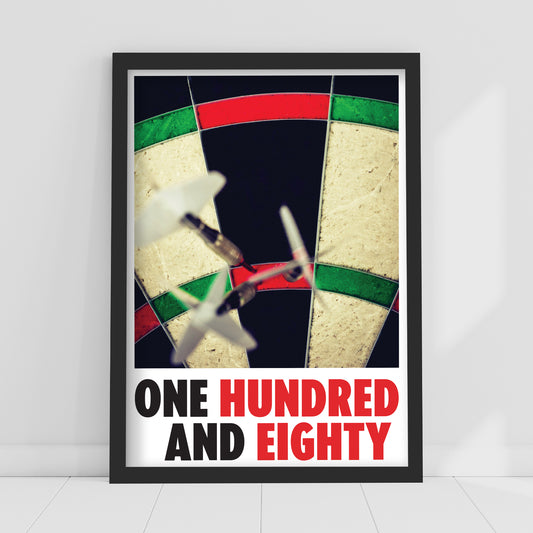 Darts Print - One Hundred And Eighty Poster Wall Art