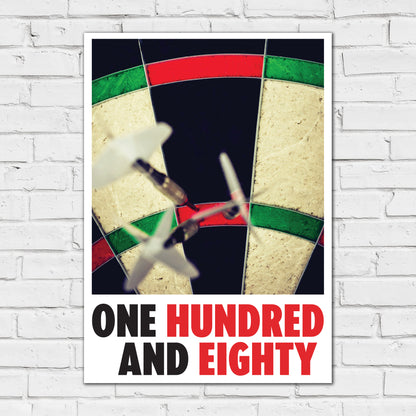 Darts Print - One Hundred And Eighty Poster Wall Art