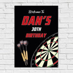 Darts Birthday Sign - Black Dartboard Personalised Foamex Board