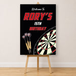 Darts Birthday Sign - Black Dartboard Personalised Foamex Board
