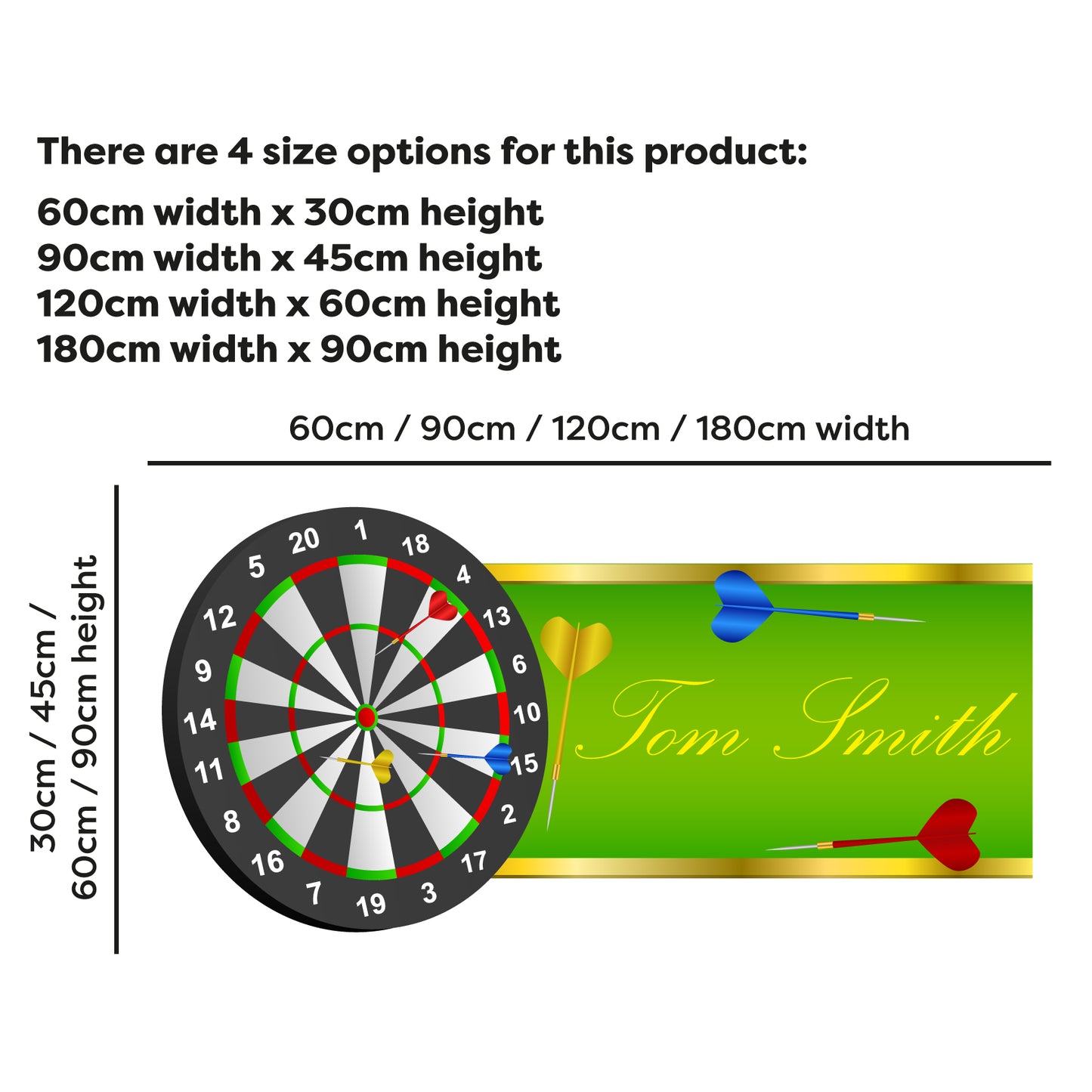 Darts Wall Sticker - Dart Board Personalised Name Decal Wall Art