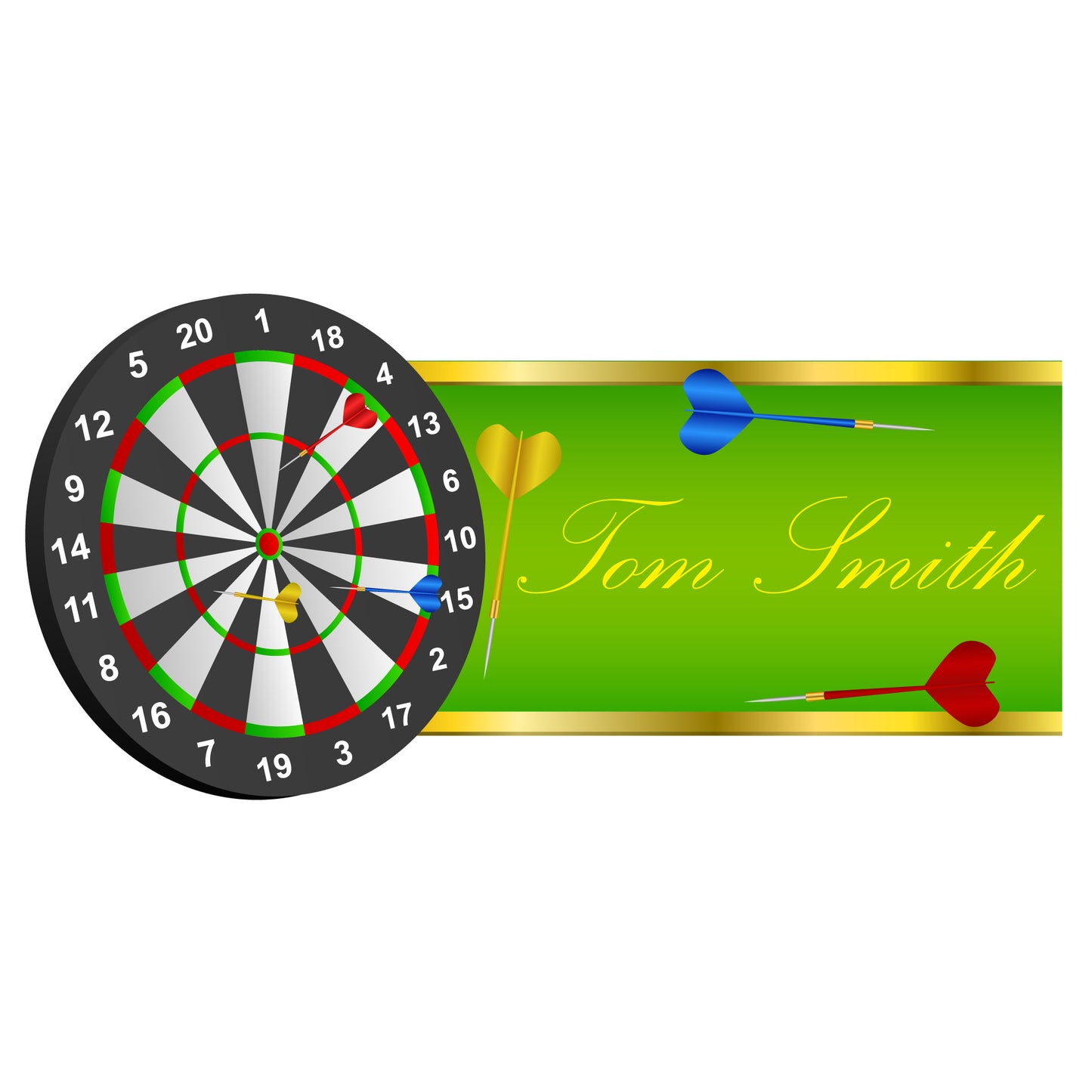Darts Wall Sticker - Dart Board Personalised Name Decal Wall Art