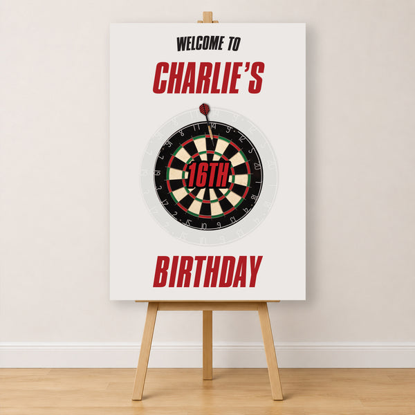 Darts Birthday Sign - Dartboard Personalised Foamex Board