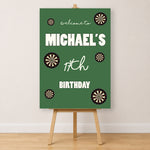Darts Birthday Sign - Green Dartboard Personalised Foamex Board