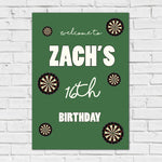 Darts Birthday Sign - Green Dartboard Personalised Foamex Board