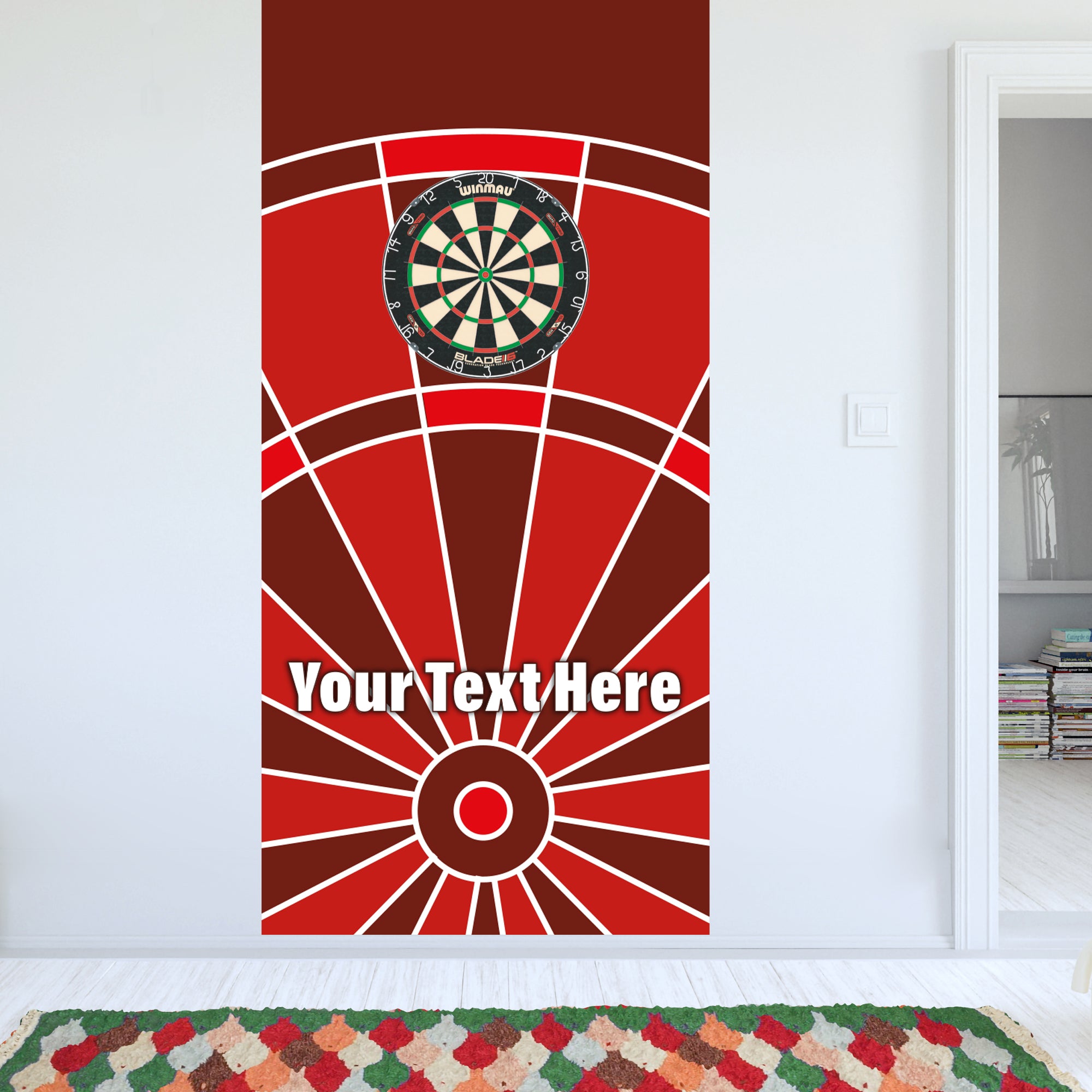 Red Wall Sticker Darts Wall Sticker - Red Board with Personalised Text Wall Art – www ...