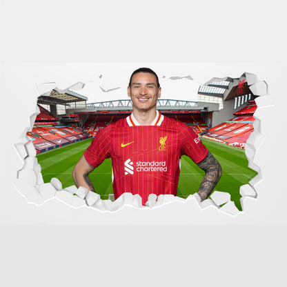 Liverpool FC Wall Sticker - Darwin Nunez 24/25 Broken Wall