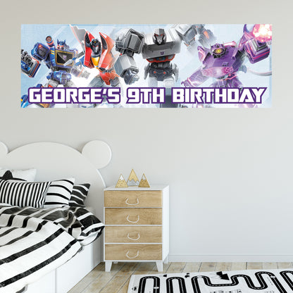 Transformers Birthday - Decepticons Group Personalised Banner Wall Sticker