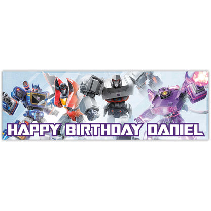 Transformers Birthday - Decepticons Group Personalised Banner Wall Sticker