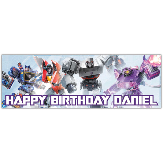 Transformers Birthday - Decepticons Group Personalised Banner Wall Sticker