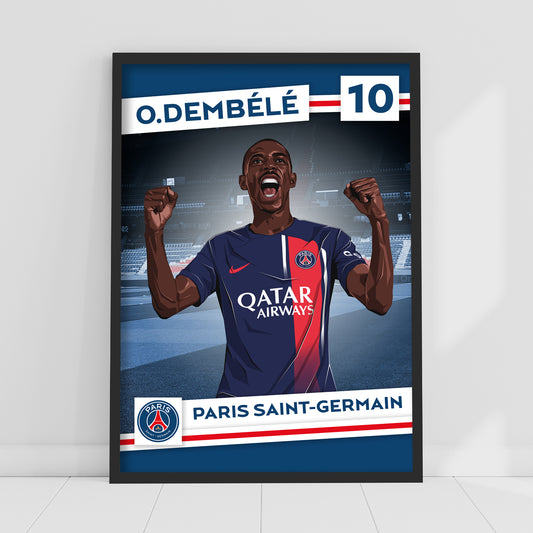 Paris Saint-Germain F.C. Print - Dembele Illustration PSG Player