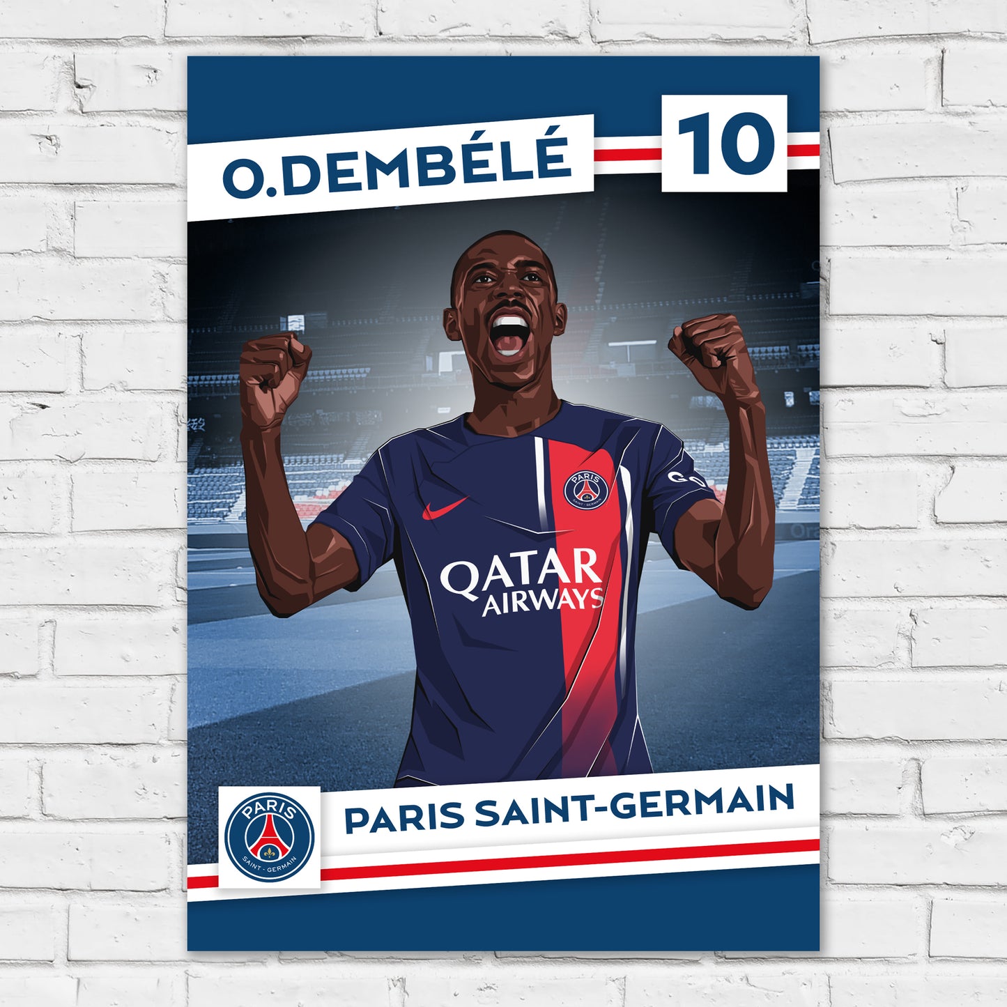 Paris Saint-Germain F.C. Print - Dembele Illustration PSG Player