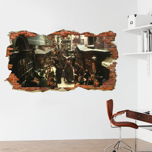 HARRY POTTER Wall Sticker – Diagon Alley Day Time Brick Broken Wall Decal Wizarding World Art