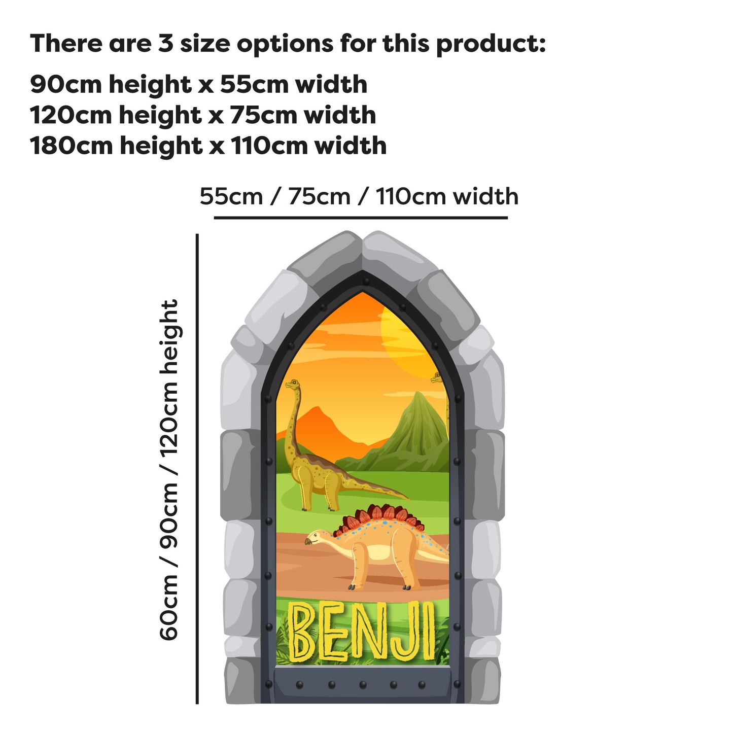 Archway Wall Sticker - Dino Kids Personalised Wall Art