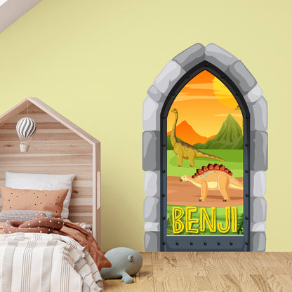Archway Wall Sticker - Dino Kids Personalised Wall Art