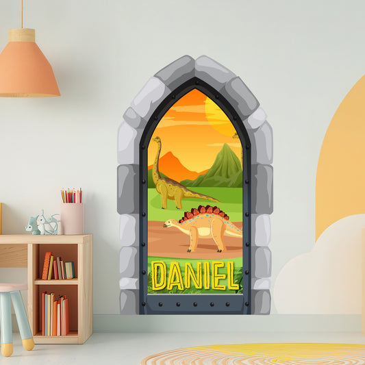 Archway Wall Sticker - Dino Kids Personalised Wall Art
