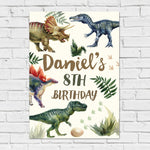 Dinosaur Birthday Sign - Watercolour Jurassic Personalised Foamex Board