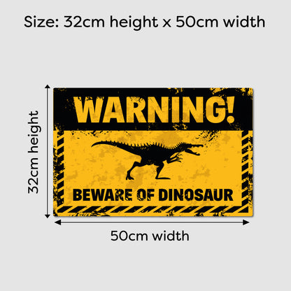 Dinosaur Warning Sign LED Backlit Wallpop