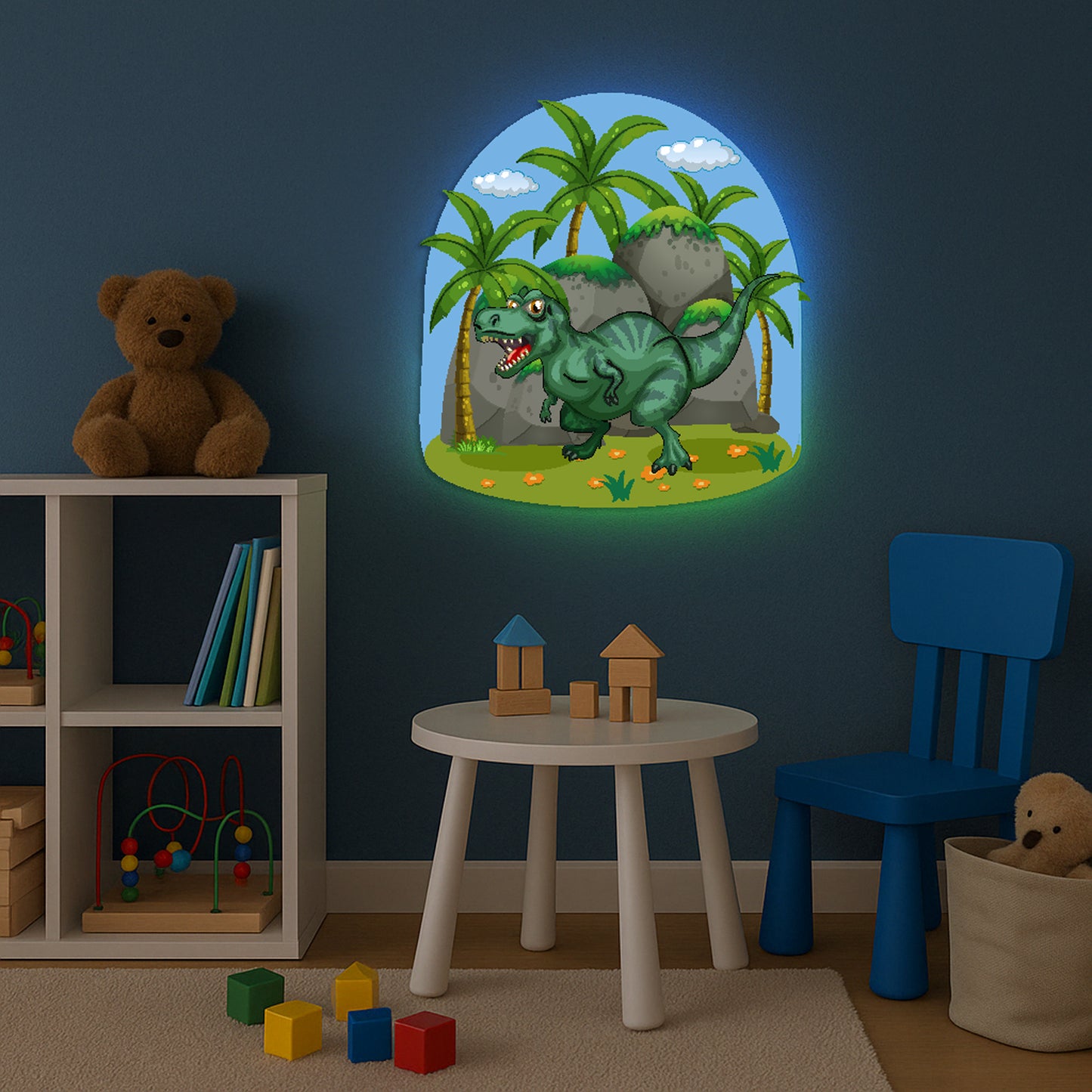 Dinosaur In Forest LED Backlit Wallpop