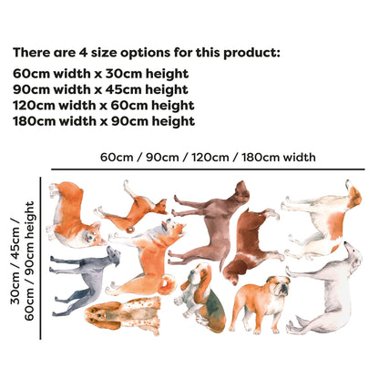 Animal Wall Sticker - Watercolour Dogs Decal Set Wall Art