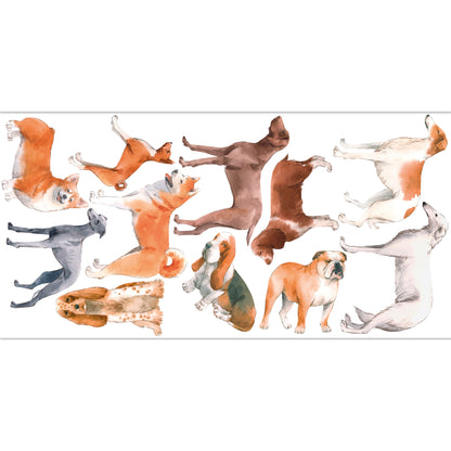 Animal Wall Sticker - Watercolour Dogs Decal Set Wall Art