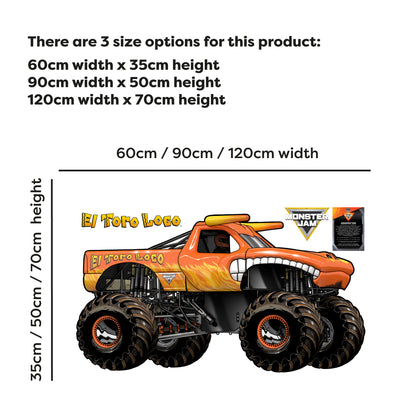 Monster Jam Wall Sticker - El Toro Loco Monster Jam Truck Wall Decal Art