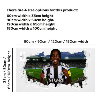 Newcastle United Football Club - Elanga 25/26 Broken Wall Sticker