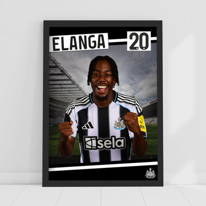 Newcastle United FC Print - Elanga 25/26 Core Poster Football Wall Art