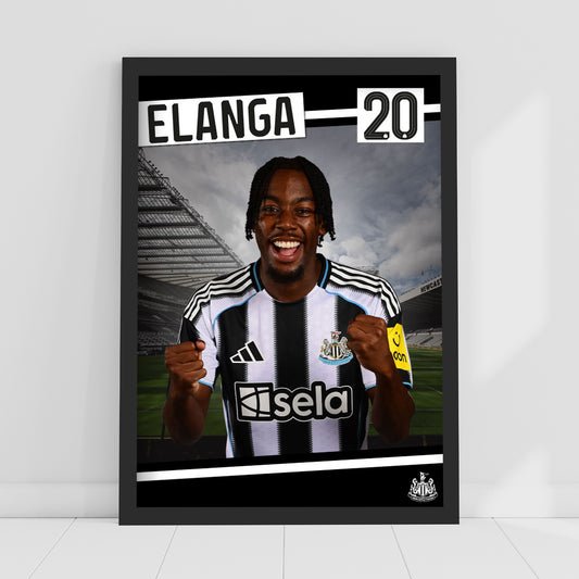 Newcastle United FC Print - Elanga 25/26 Core Poster Football Wall Art