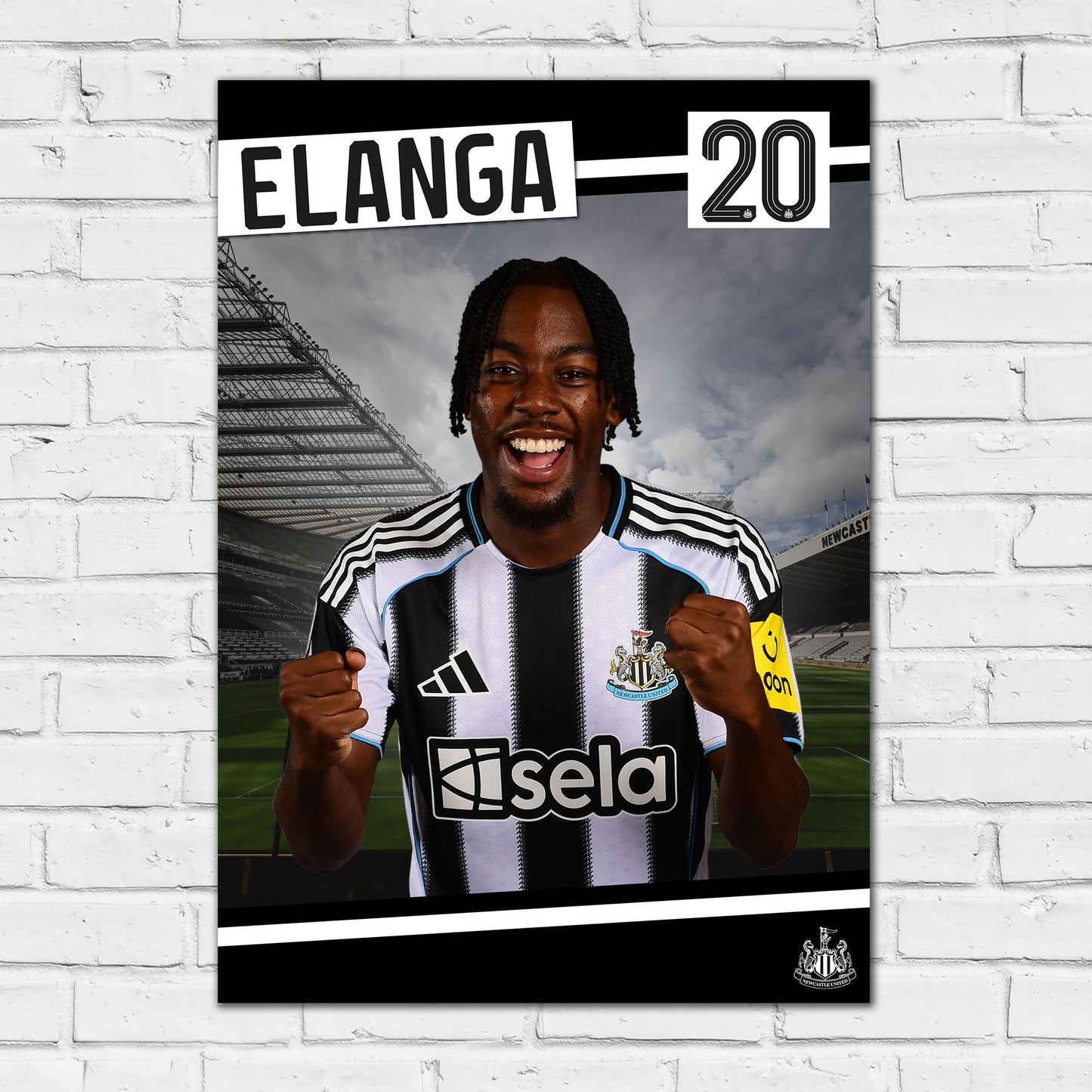 Newcastle United FC Print - Elanga 25/26 Core Poster Football Wall Art