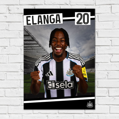 Newcastle United FC Print - Elanga 25/26 Core Poster Football Wall Art