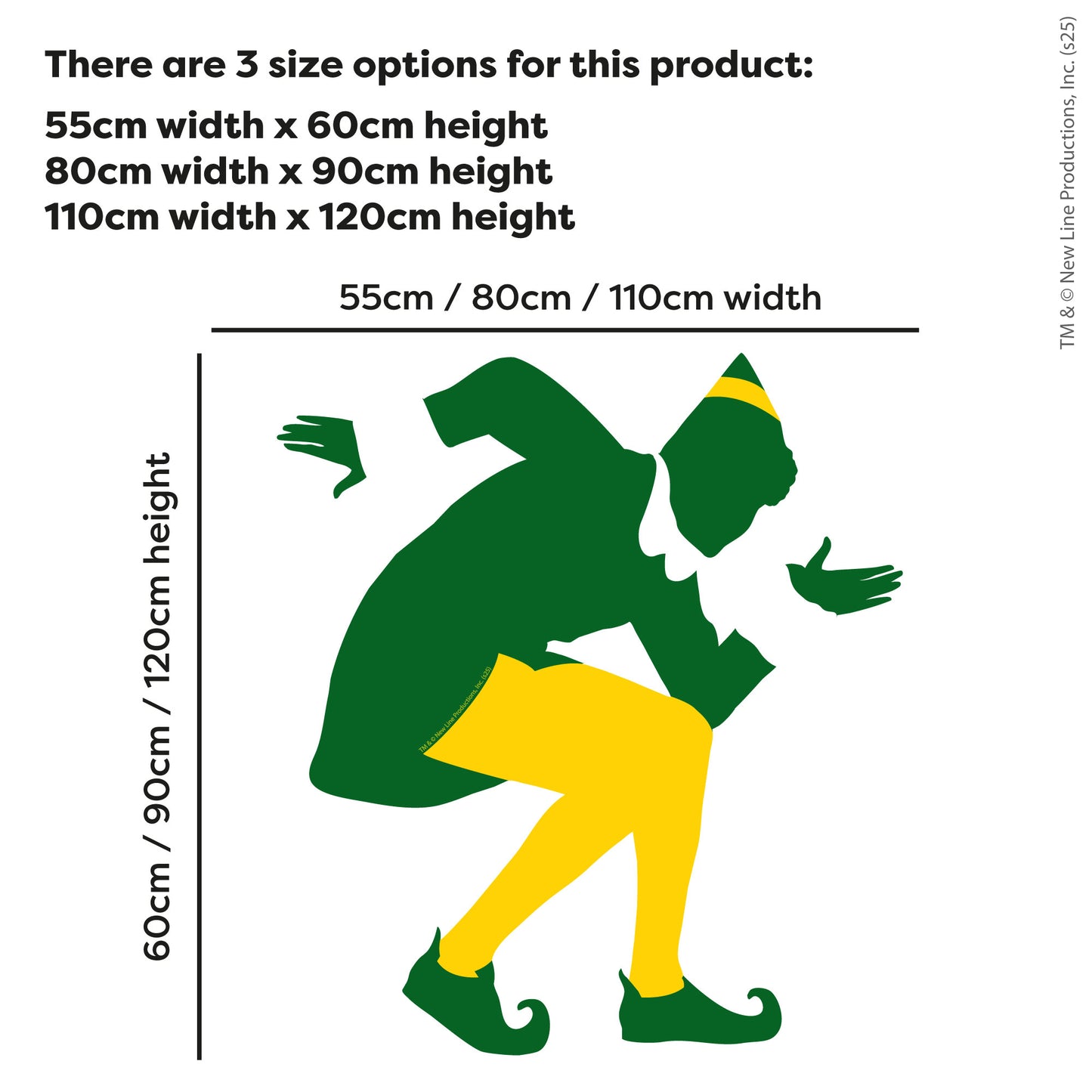 Elf Wall Sticker  –  Buddy The Elf Crouching Christmas Wall Art