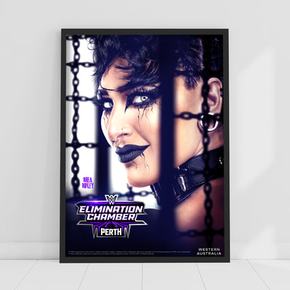 WWE Print - Elimination Chamber Rhea Ripley Poster Wrestling Wall Art
