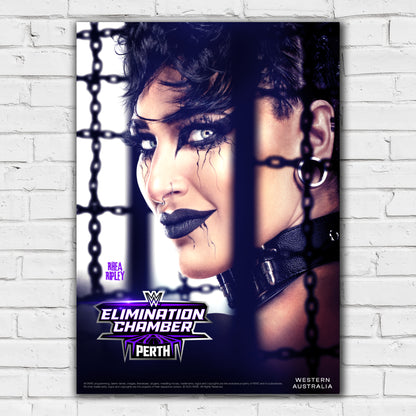 WWE Print - Elimination Chamber Rhea Ripley Poster Wrestling Wall Art