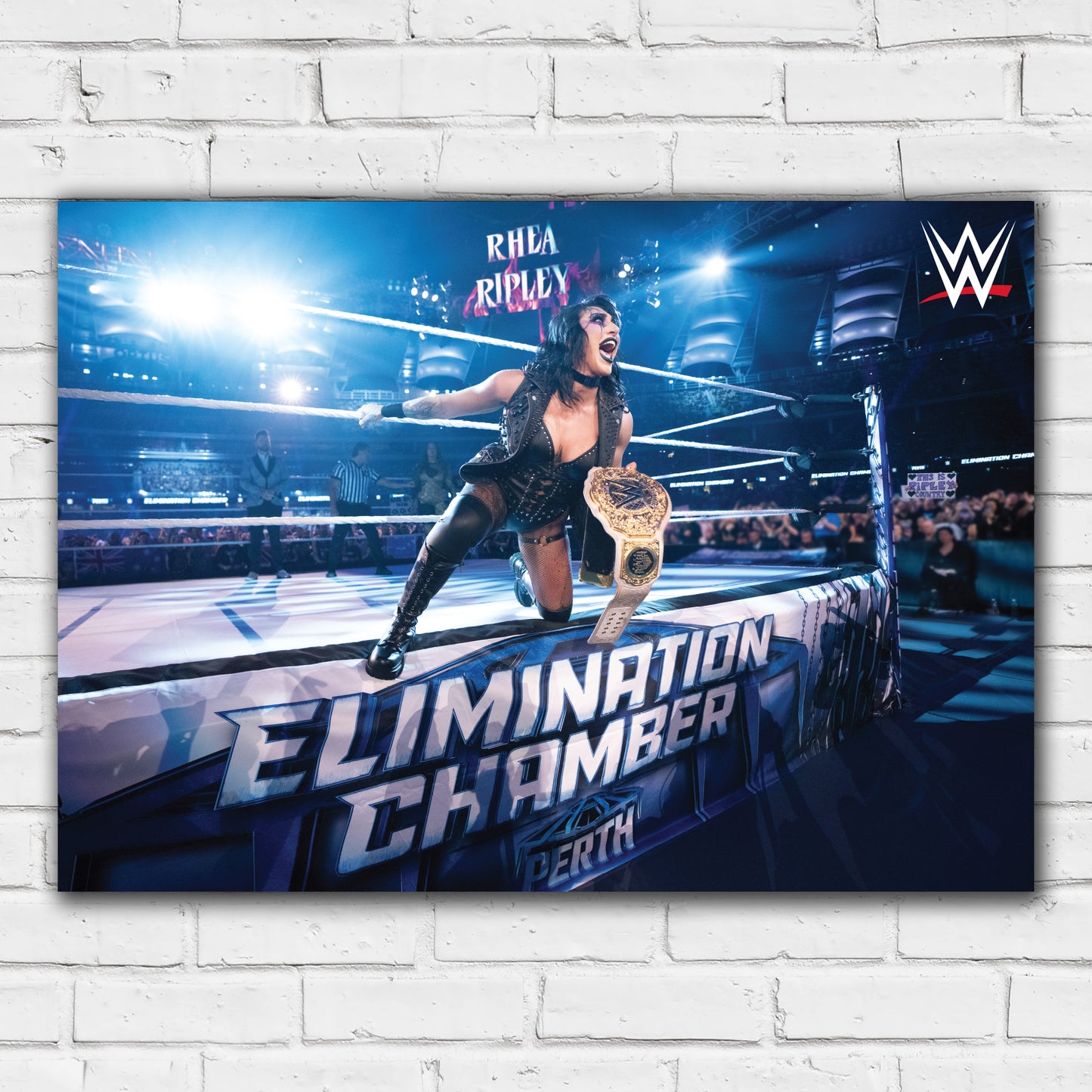 WWE Print - Elimination Chamber Rhea Ripley Win Poster Wall Art