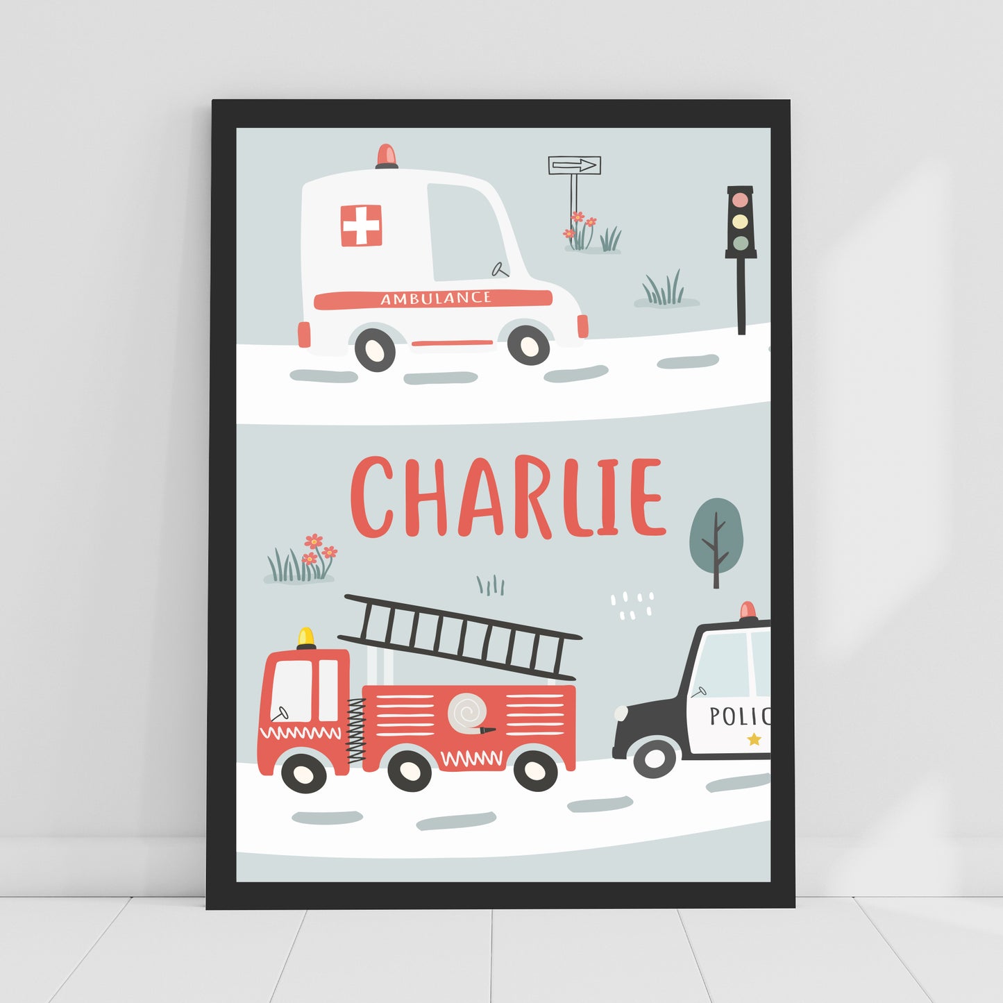 Emergency Services Print - Responder Vehicles Personalised Poster Wall Art