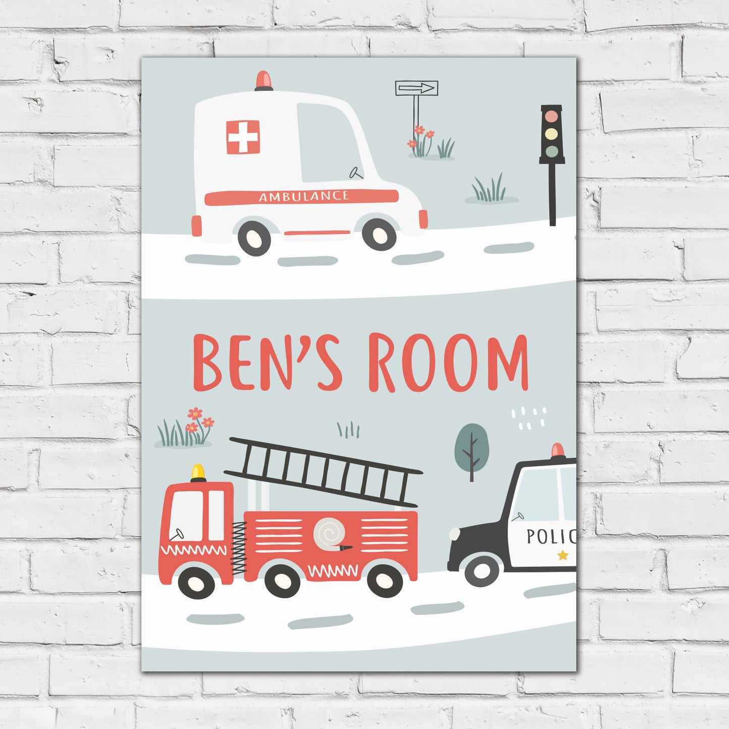 Emergency Services Print - Responder Vehicles Personalised Poster Wall Art