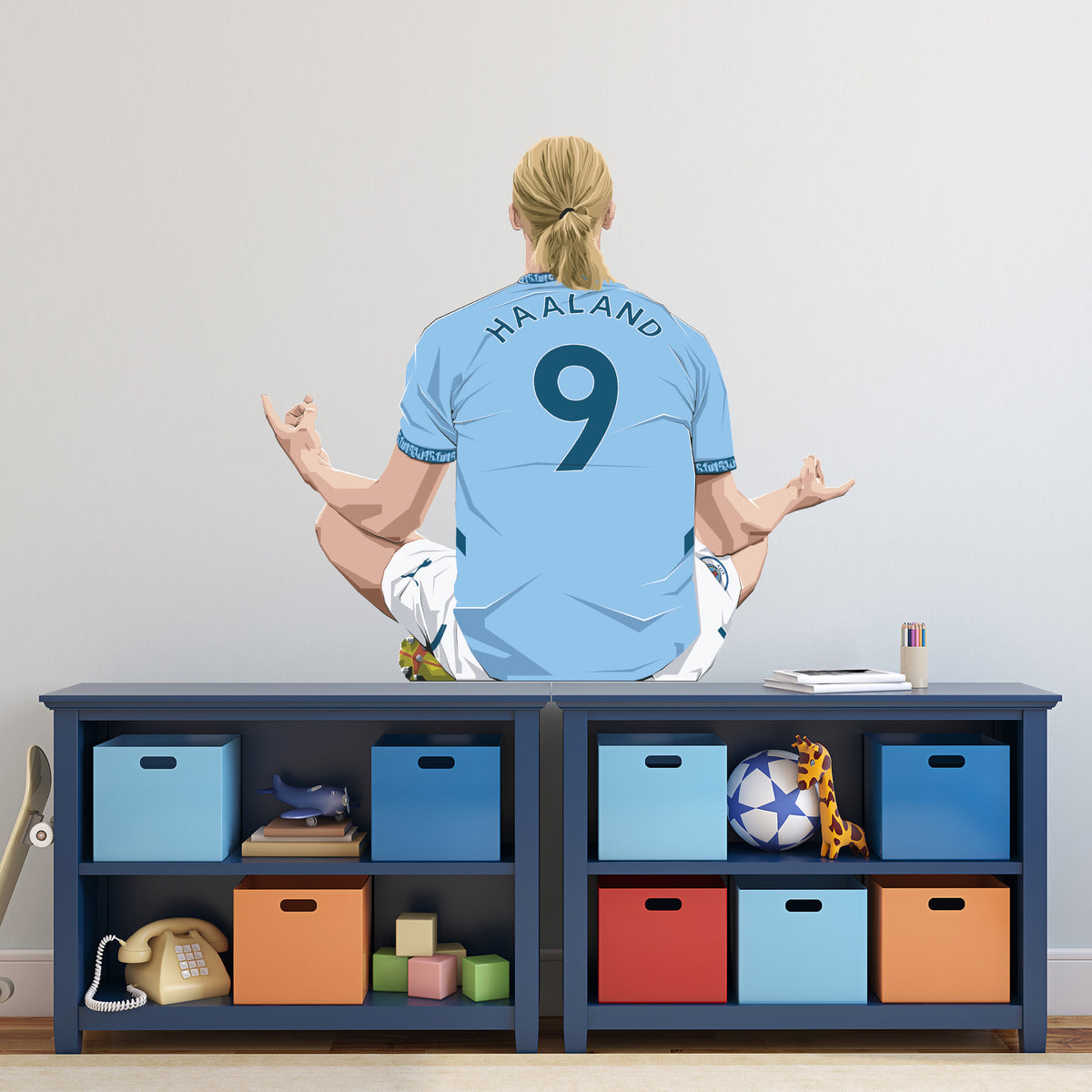 Official Manchester City - Erling Haaland 24-25 Illustration Wall Stic ...