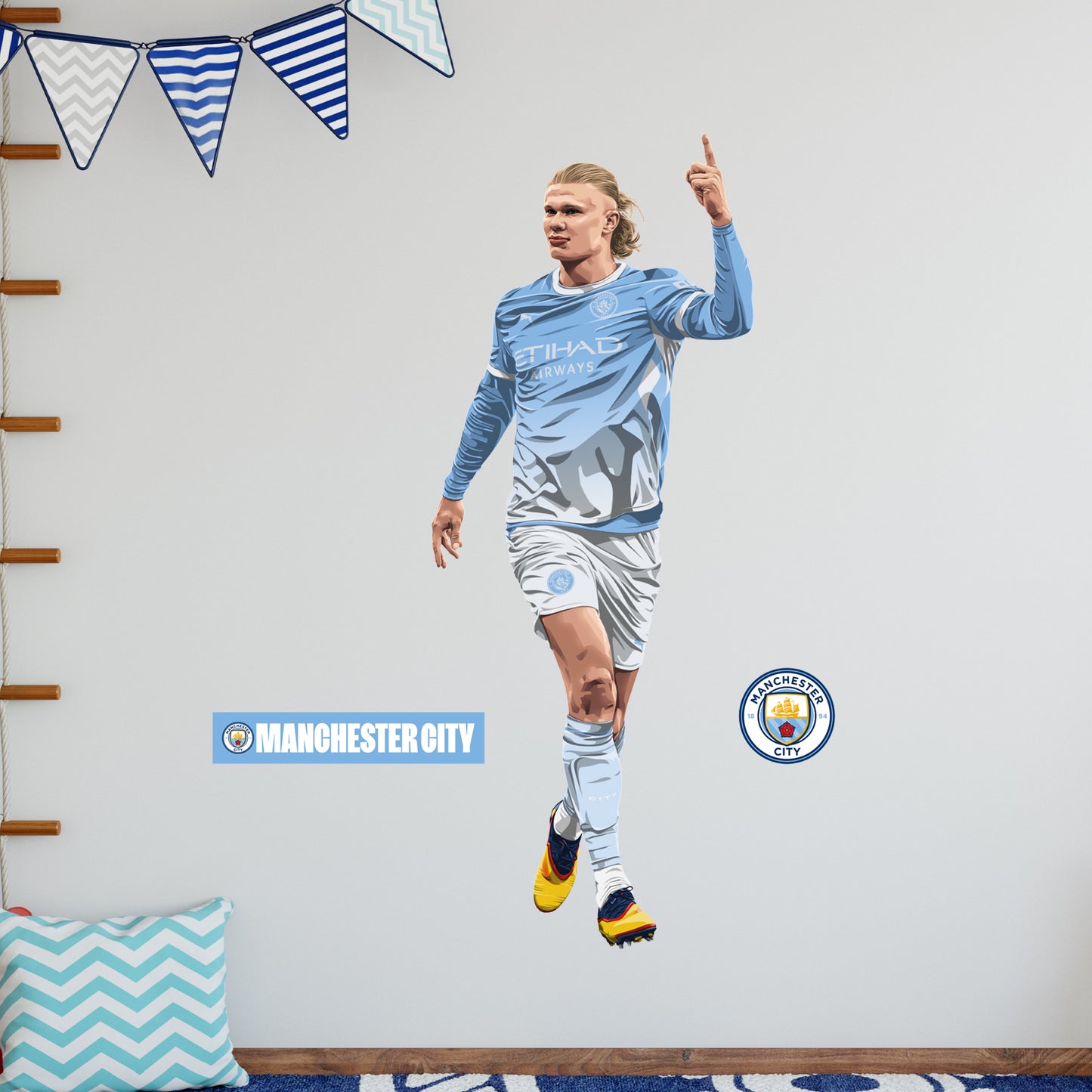 Official Manchester City - Erling Haaland 26/27 Illustration Wall Sticker