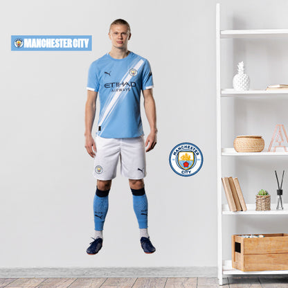 Manchester City FC - Erling Haaland 25/26 Player Wall Sticker + Decal Set