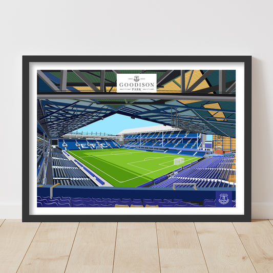 Everton FC Poster - Goodison Park Inside Stadium Illustration Print Design Wall Art