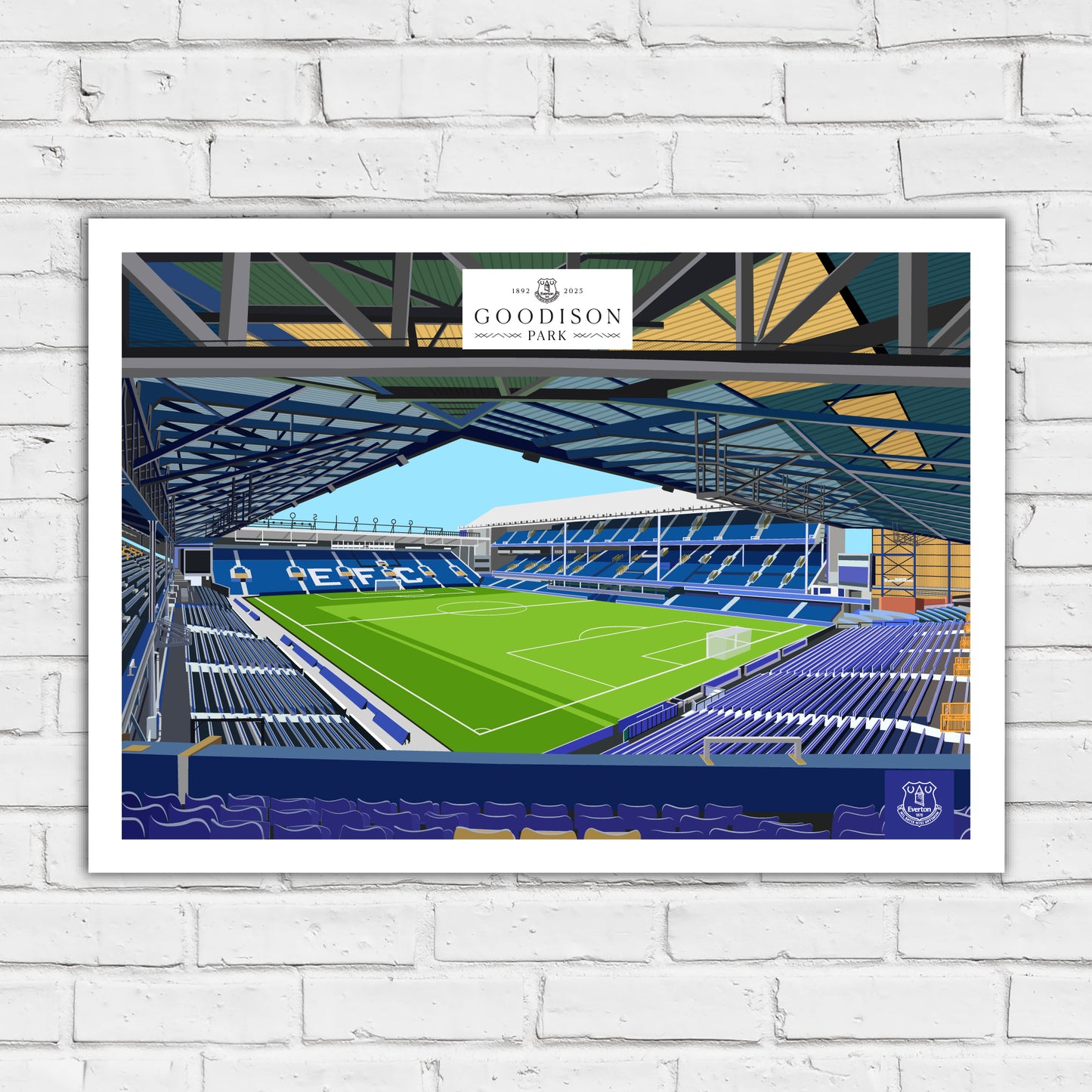 Everton FC Poster - Goodison Park Inside Stadium Illustration Print Design Wall Art