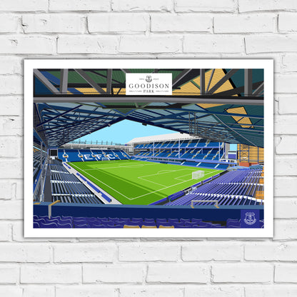 Everton FC Poster - Goodison Park Inside Stadium Illustration Print Design Wall Art