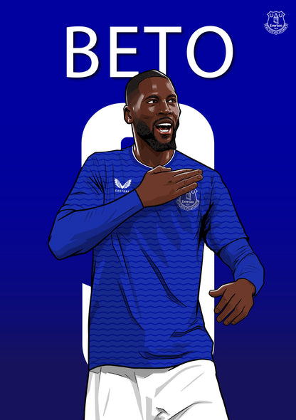 Everton FC Poster - Beto 25/26 Illustration Print Design Football Wall Art