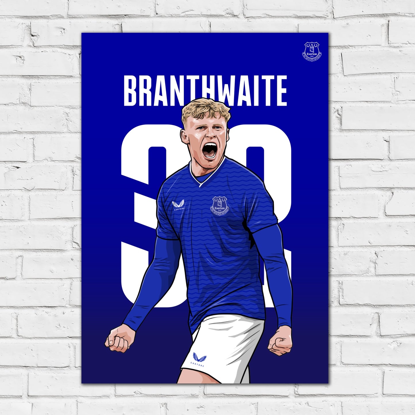 Everton FC Poster - Branthwaite 25/26 Illustration Print Design Football Wall Art