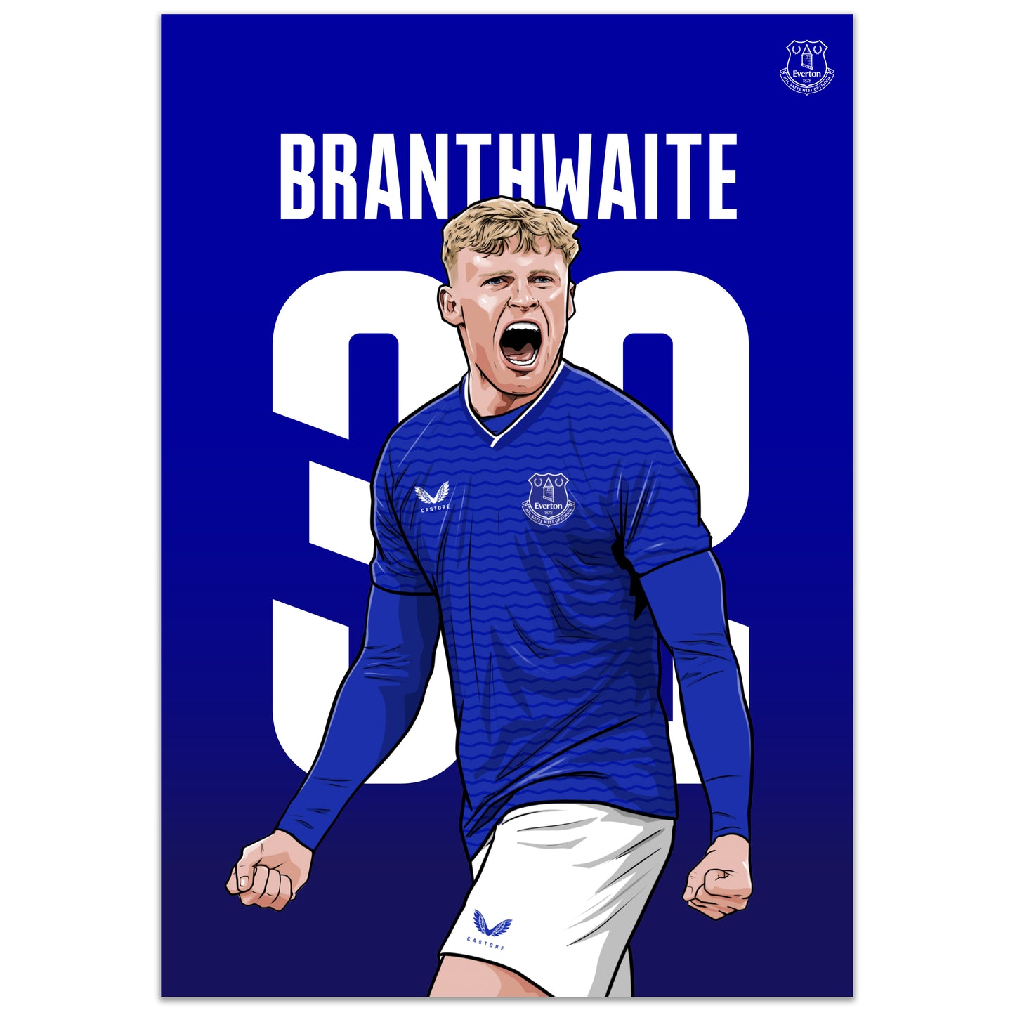 Everton FC Poster - Branthwaite 25/26 Illustration Print Design Football Wall Art