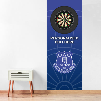 Everton FC Wall Sticker - Dart Board Backdrop with Personalised Text Wall Art