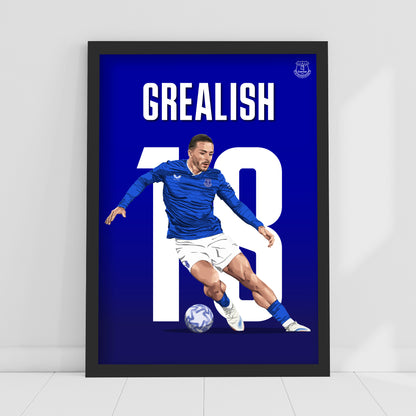 Everton FC Poster - Grealish 25/26 Illustration Print Design Football Wall Art