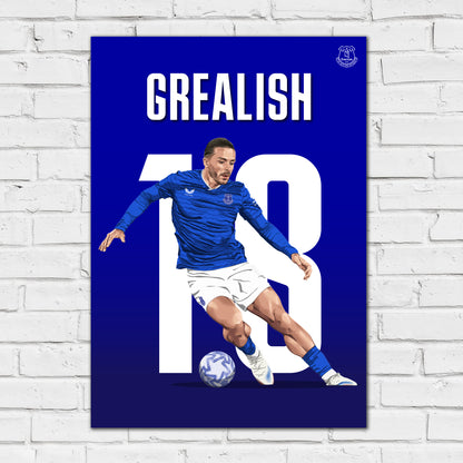 Everton FC Poster - Grealish 25/26 Illustration Print Design Football Wall Art