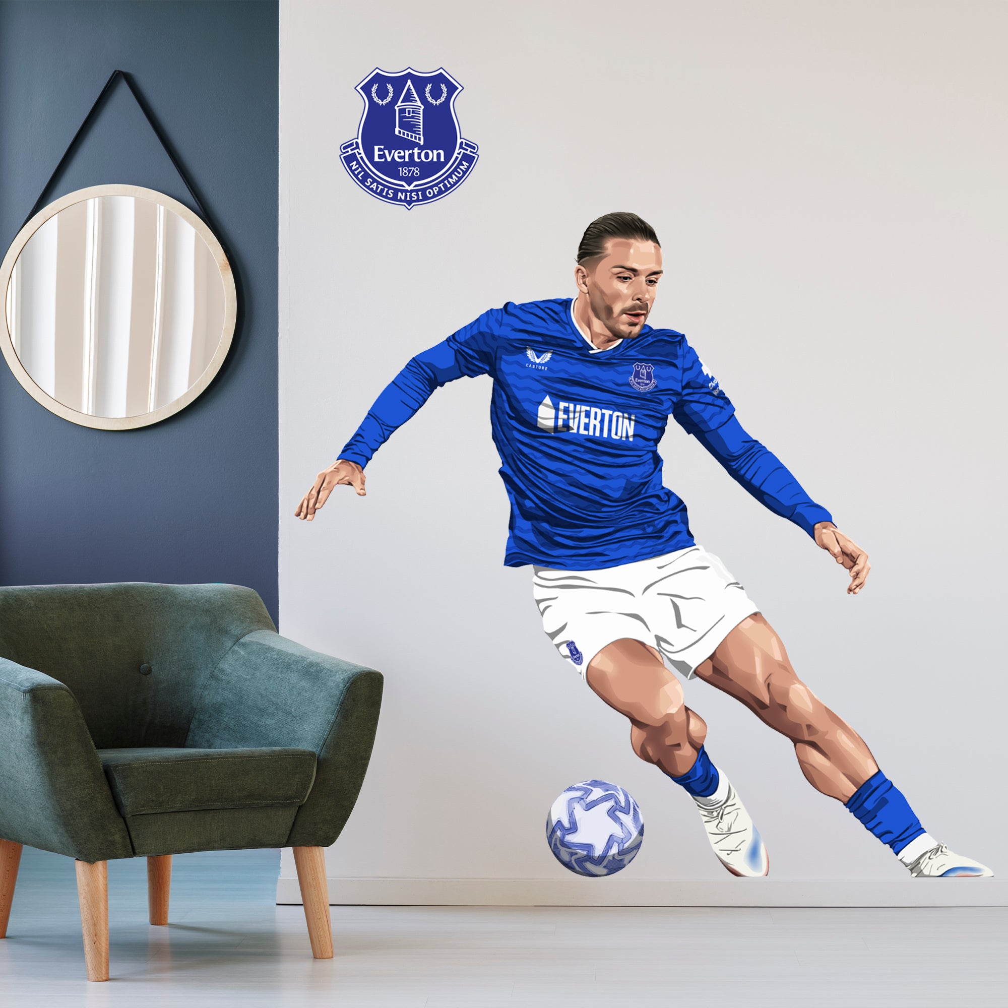 Everton Football Club - Grealish 25/26 Illustration Wall Sticker – www ...